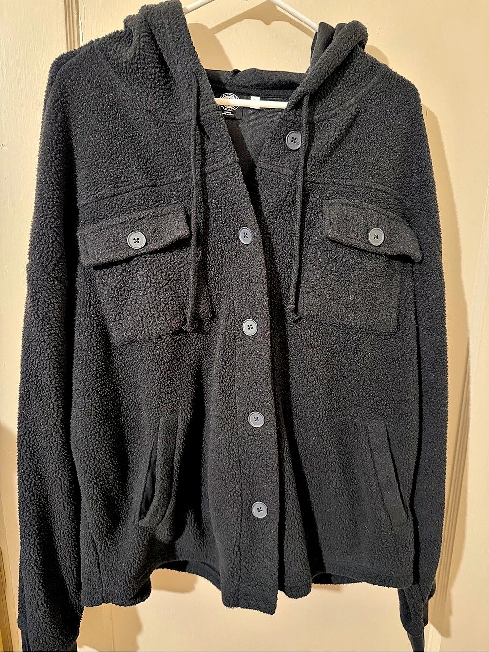 PacSun Black Hooded Teddy Jacket Size XS/S